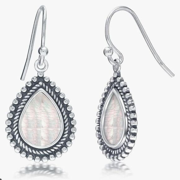 🔥⏭️NWOT Sterling Silver Mother of Pearl Dangling Drop Earrings - Picture 16 of 16